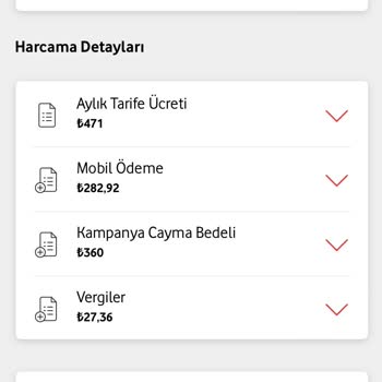 Vodafone Fazla Güncel Tutar