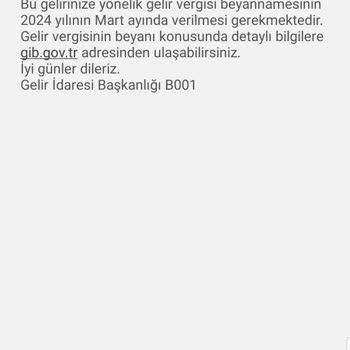 GİB Ten Vergi Mesajı