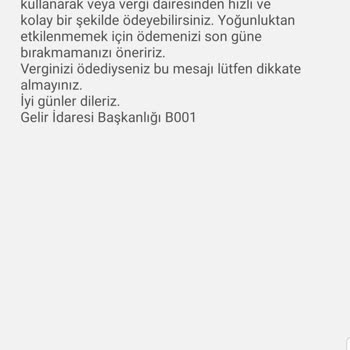 GİB Ten Vergi Mesajı