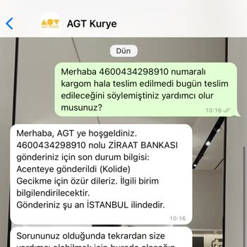 AGT Kurye (aynigunteslim.com) AGT Kargom Günlerdir Teslim Edilmiyor