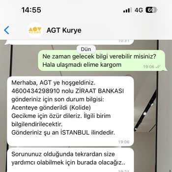 AGT Kurye (aynigunteslim.com) AGT Kargom Günlerdir Teslim Edilmiyor