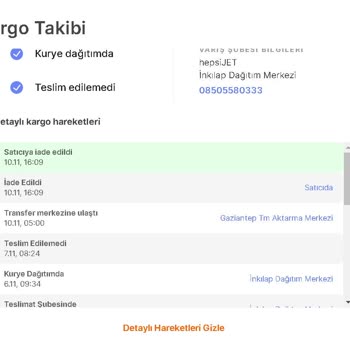 Hepsiburada.com Hepsijet Firması Ürünlerimin Teslimatını Yapmıyor.