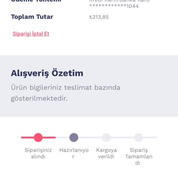 Penti Siparişim Kargoya Verilmedi