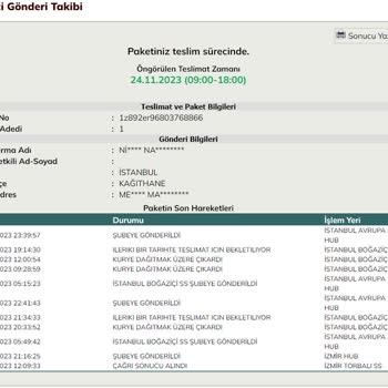 UPS Türkiye Kargom Geziyor Ama Gelmiyor