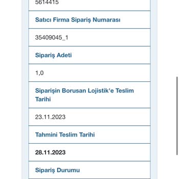 Borusan Lojistik Sipariş Teslim Tarihi Sorunu