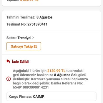 Trendyol Kafalarına Göre Sipariş Geri İadesi