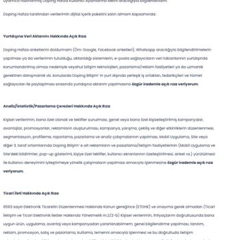 Doping Hafıza Sitesinin "Açık Rıza Metni" Dayatması