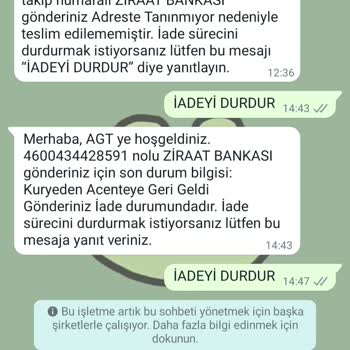 AGT Kargo Ziraat Genç Kart İade Mağduriyeti