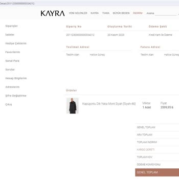 Kayra Giyim Online Alışveriş Sitesinde Yaşanan İptal Ve İade Sorunu