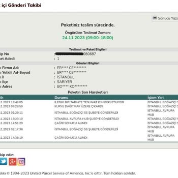 Teknosa UPS Türkiye Paket Teslim Edilememesi Hakkında