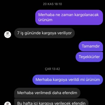 Mellon Çikolata Peşin Ödeme Alınan Ürünüm Kargolanmadı