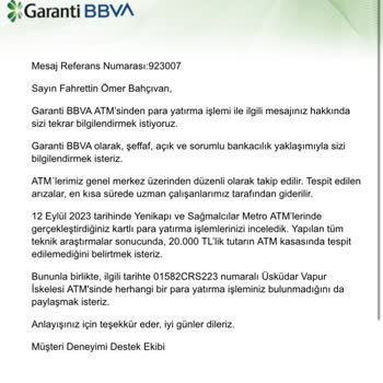 Garanti Bankası ATM'si Parama El Koydu Ve 3 Aydır Vermiyor.
