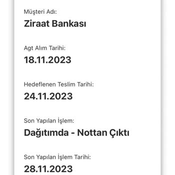 AGT Kurye (aynigunteslim.com) Ziraat Kartın Teslim Edilmemesi