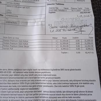 Konfor Mobilya Konfor (Çetmen) Firması Fazla Alınan Paramı İade Etmiyor