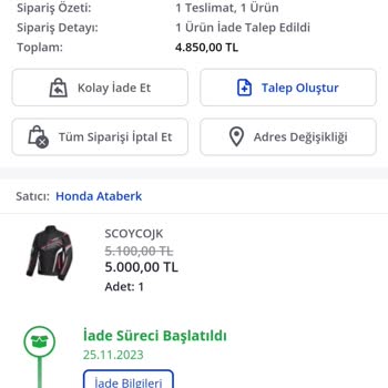 Honda Ataberk Pazarama.com Ücret İadesinde Bahaneler Üretiyor