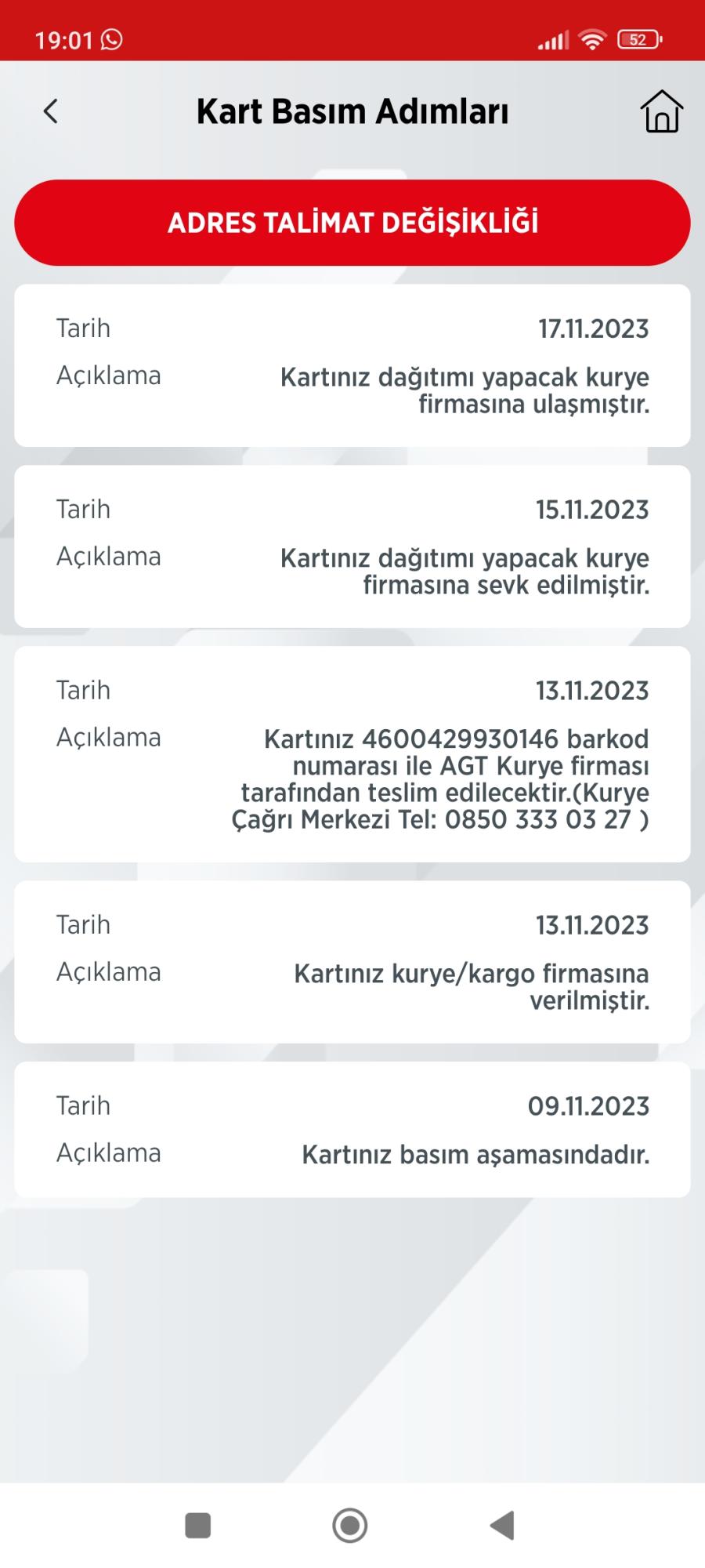 Agt Kurye Aynigunteslim Com Ziraat Kart Yenileme Ve Kurye Sorunu Ikayetvar