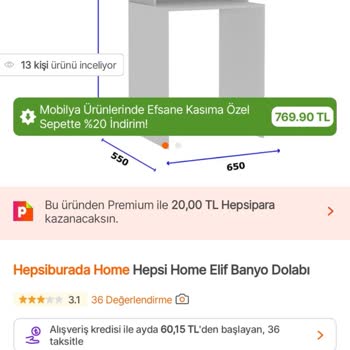 Hepsiburada'dan Almış Olduğum Ürün Görseldeki Ölçülerden Farklı Geldi