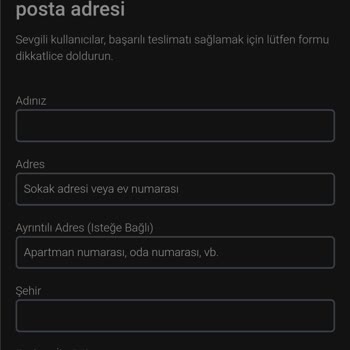 Koliniz Adres Nedeniyle Gönderim