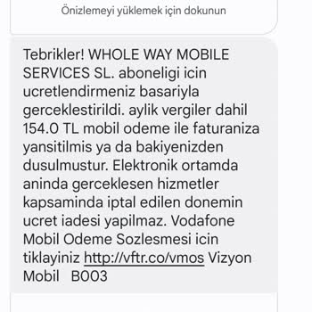 Vodafone Whole Way Service Aboneliği