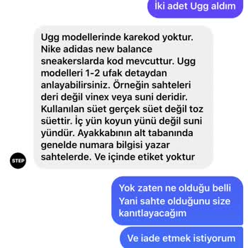 Megastep - Stepcom1 Aldığım Ugg Botlar Sahte Çıktı, İade Sorunu!