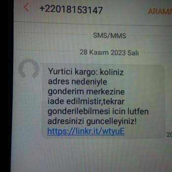 Kargo Adına Mesaj Gelmesi