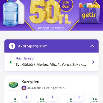 Getir Su Sipariş
