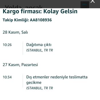 Amazon Kolay Gelsin Kargo Dağıtıma Çıktı Yalanı!