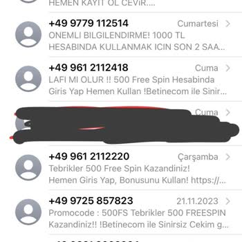 Vodafone Yabancı Numaralardan Mesaj