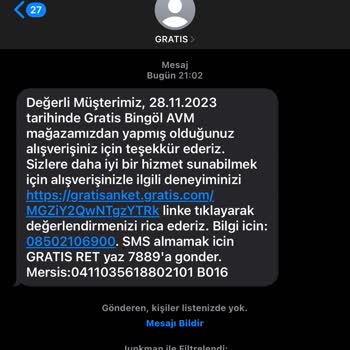 Gratis'ten Habersiz Alışveriş Yapılması