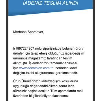 Decathlon Para İadesi Ödenmedi