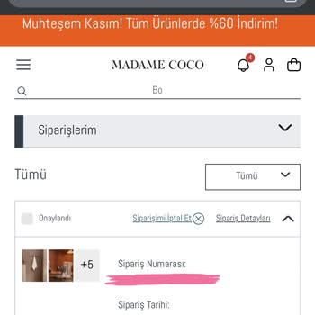 Madame Coco Sözleşmedeki Sipariş Süresine Uymuyor