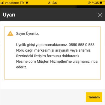 Nesine Kasıtlı Olarak Üyeliğimi Aktif Etmiyorlar