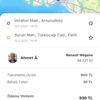 BiTaksi Taksici Haksız Yere 150 TL Otoban Parası Diyerek Fazla Ücret Aldı