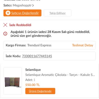 Trendyol Eksik Ürün Bilgisi