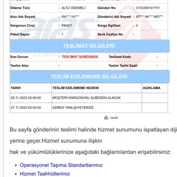 İstanbul Harmandere Aras Kargo Şubesi Kargomu Dağıtıma Çıkarmadı!