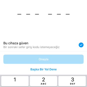 Instagram 6 Haneli Yedek Kod