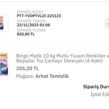 Epttavm Siparişimi İptal Ediyor