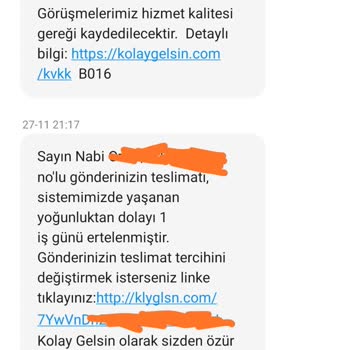 Kolay Gelsin Kargo Mağduriyeti