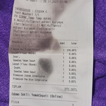 Pizza Hut Eksik Malzemeli Pizza