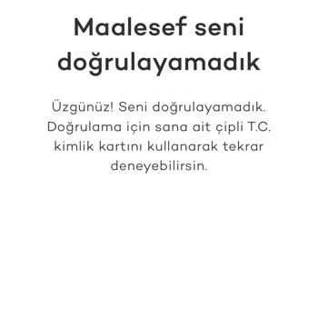 Tosla Kimlik Doğrulama İşlemi Başarısız