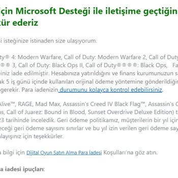 Xbox Store Asla Kullanamayacağım Ürünü İade Almıyor