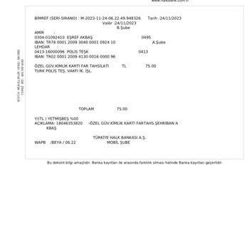 Halkbank Özel Güvenlik Kimlik Kart Parası