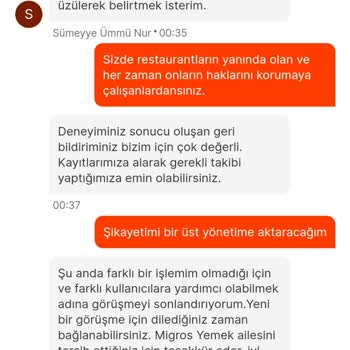 Migros Yemek Uygulaması Ve İptal Edilen Sipariş Hakkında