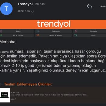 Trendyol Express Kargoda Hasar Gören Cihazı Tekrar Yüksek Fiyattan Almam İsteniyor.