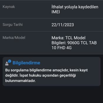KVK IMEI Kaydı Olmayan Ürün Gönderdi