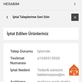 Koçtaş Firmasının İptal Edilen Siparişe Para İadesi Yapmaması