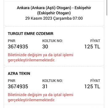 Aras Seyahat Bilet İadesi