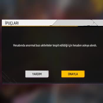 Garena Free Fire Hesabımın Askıya Alınması