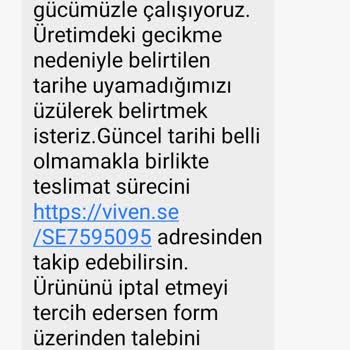 Vivense Sipariş İptali Yapmıyor.