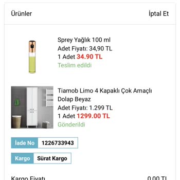 A101 45 Gündür Teslim Edilmeyen Tiamob Çok Amaçlı Dolap